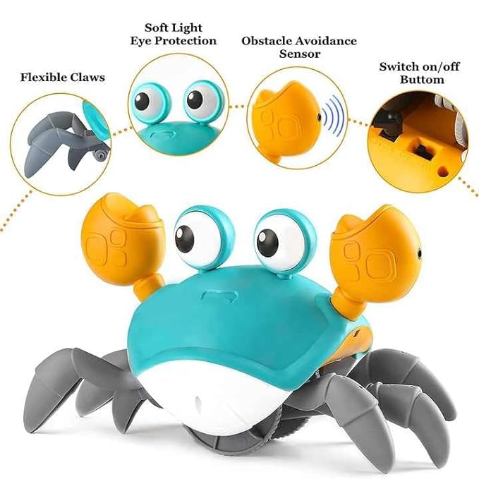 Interactive Cute Crab Toy for Kids | Musical Crawling Crab with Lights & Sound